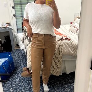 Zara Women's Tan Leather Pants